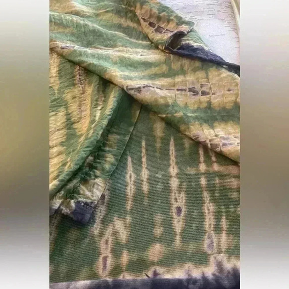CITRON Santa Monica Rayon/Linen Yellow/Green Tie Dye Tunic Lagenlook M EUC - Picture 5 of 7